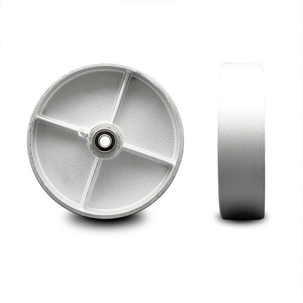 SCC -8" Semi Steel Cast Iron Wheel Only w/Ball Bearing-1/2" Bore - 1400 lbs Cpty